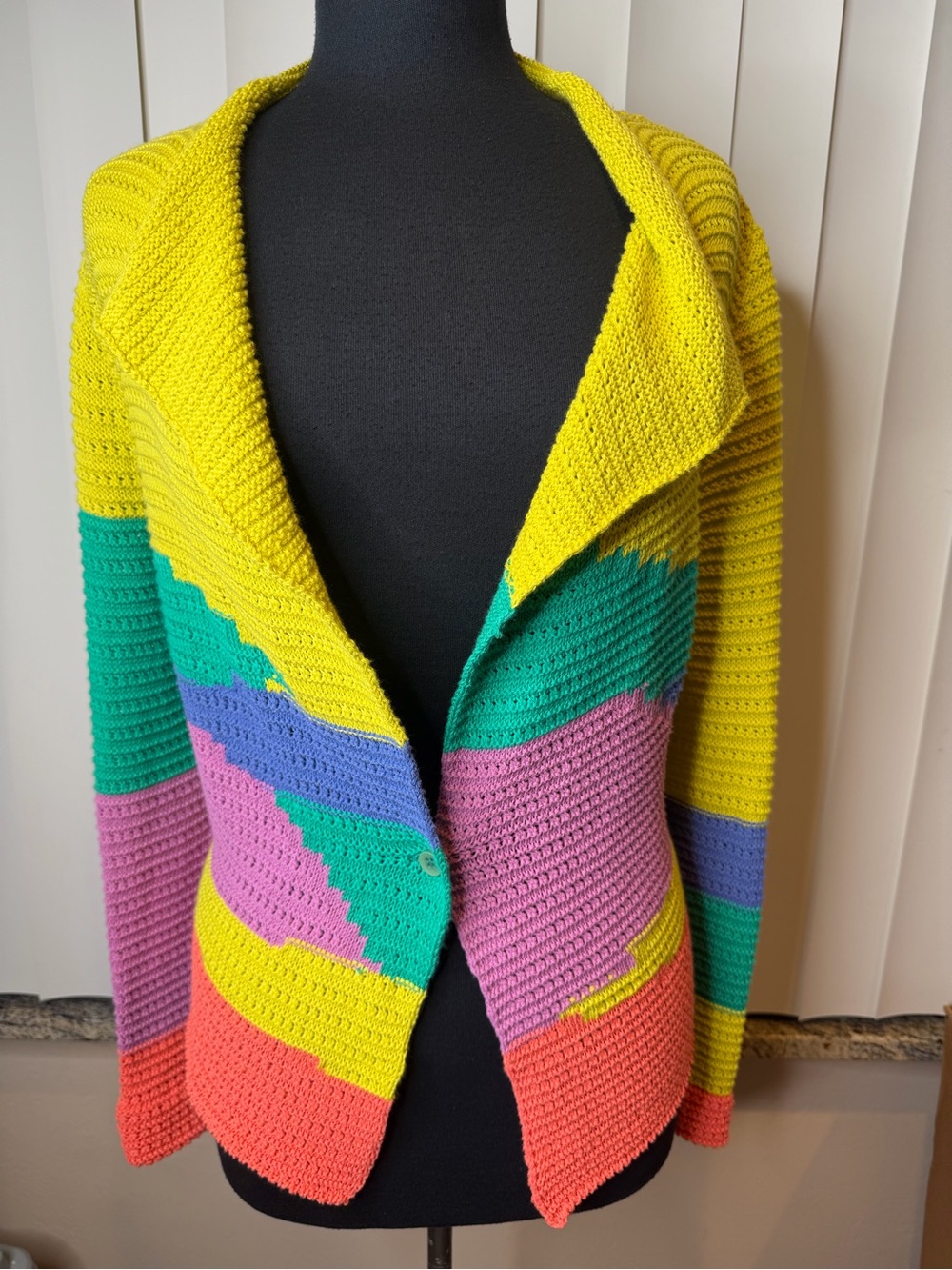 Anthropologie Aldo Martins Peran colorblock cardigan vibrant multi knit SZ XS